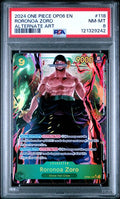 2024 ONE PIECE OP06-WINGS OF THE CAPTAIN #118 RORONOA ZORO ALTERNATE ART PSA 8 — One Piece Card Game