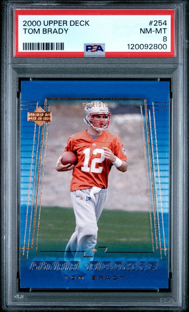 2000 UPPER DECK #254 TOM BRADY PSA 8 — Sports Trading Cards