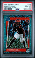 2021 PANINI DONRUSS OPTIC #207 Ja'MARR CHASE GREEN VELOCITY PSA 10 — Sports Trading Cards