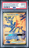 2021 POKEMON SM BLACK STAR PROMO SM248 FULL ART/PIKACHU & ZEKROM GX PIKACHU & ZEKROM GX PREMIUM COLLECTION PSA 10