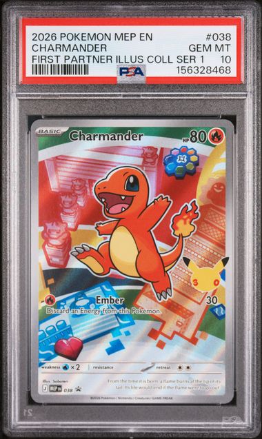 2026 POKEMON MEP EN-MEGA EVOLUTION BLACK STAR PROMOS #038 CHARMANDER FIRST PARTNER ILLUS COLL SER 1 PSA 10