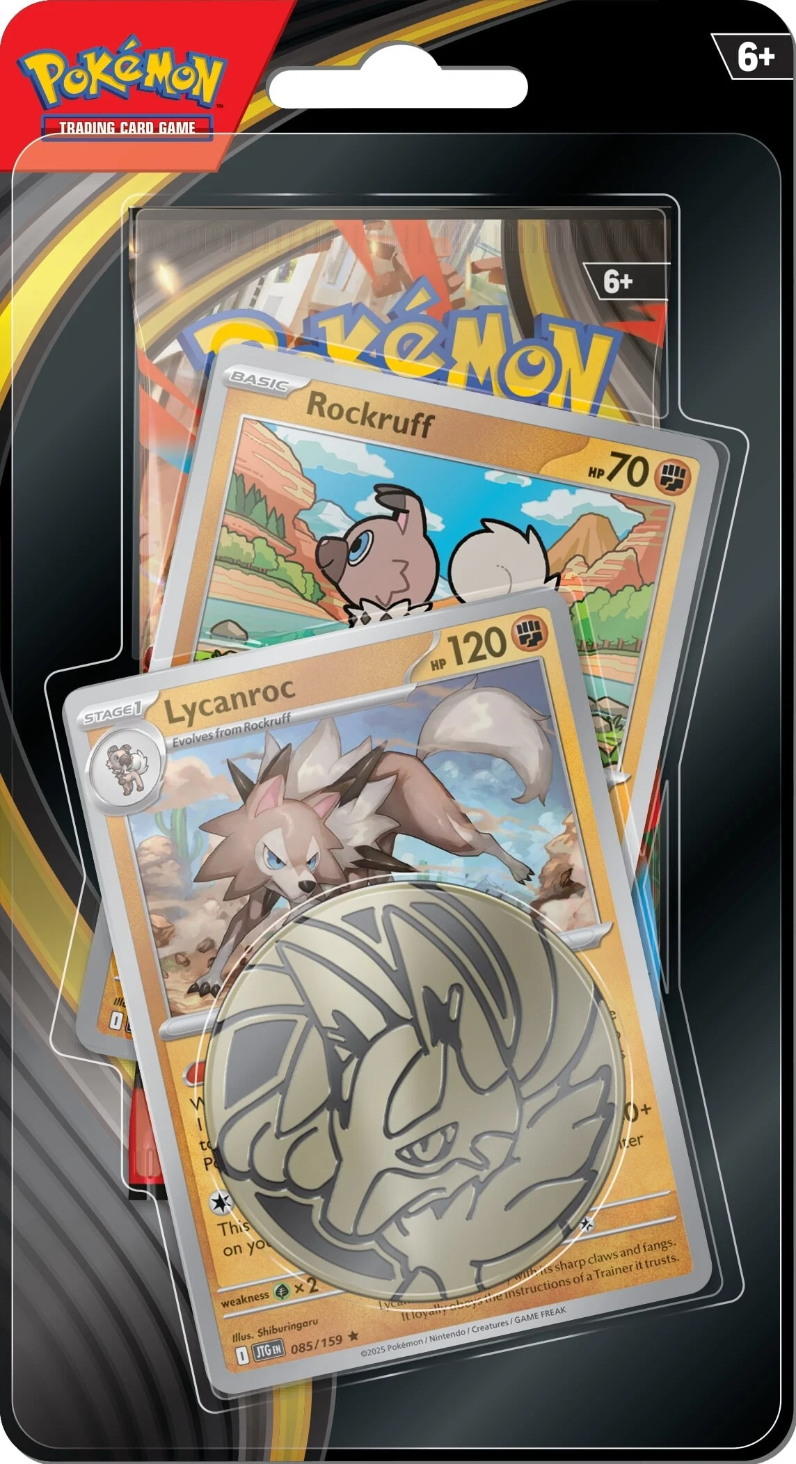 Pokémon TCG Mega Evolution checklane blister with Rockruff and Lycanroc; assortment may vary