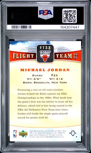 2004 UPPER DECK FLIGHT TEAM #FT33 MICHAEL JORDAN PSA 6
