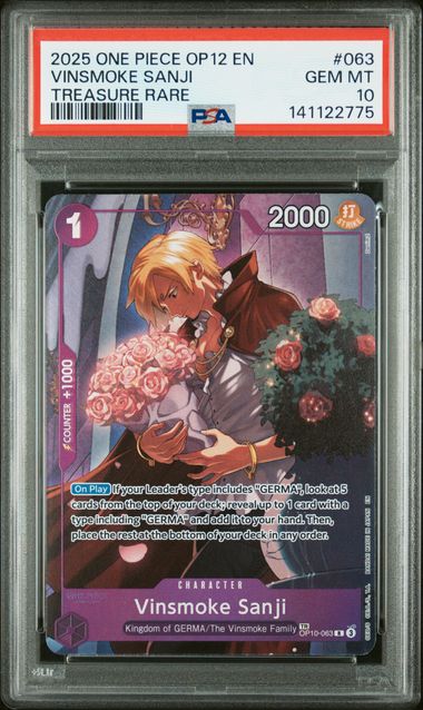 2025 One Piece Legacy of the Master Treasure Rare Vinsmoke Sanji #OP10-063 PSA 10