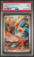 2023 POKEMON PAR EN-PARADOX RIFT #194 MINUN ILLUSTRATION RARE PSA 9
