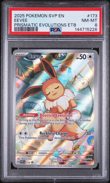 2025 Pokemon Scarlet & Violet Promo Prismatic Evolutions ETB Full Art Eevee #173 PSA 8