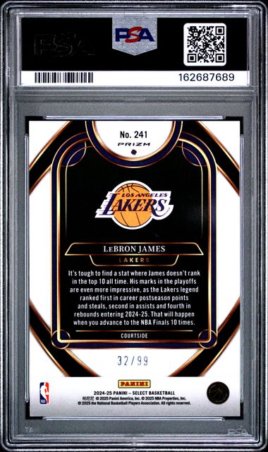 2024 PANINI SELECT #241 LeBRON JAMES BLUE TECTONIC /99 PSA 10