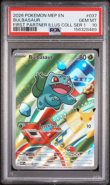 2026 POKEMON MEP EN-MEGA EVOLUTION BLACK STAR PROMOS #037 BULBASAUR FIRST PARTNER ILLUS COLL SER 1 PSA 10