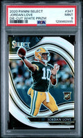 2020 PANINI SELECT #347 JORDAN LOVE DIE-CUT WHITE PRIZM PSA 9 — Sports Trading Cards