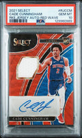 2021 PANINI SELECT ROOKIE JERSEY AUTOGRAPHS #RJCCM CADE CUNNINGHAM RKE.JERSEY AUTO-RED WAVE PSA 10 — Sports Trading Cards