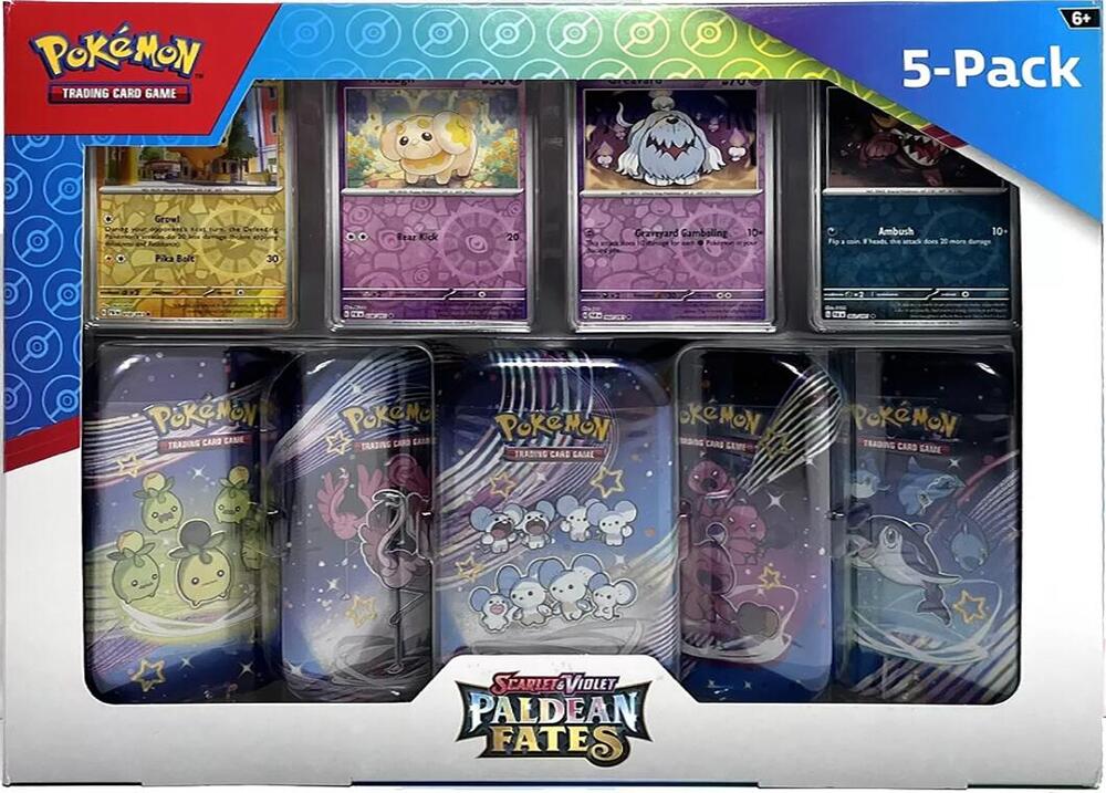 Pokemon Scarlet & Violet Paldean Fates Mini Tin 5-pack — Trading Cards