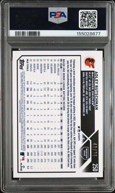 2023 Topps 1st Edition #250 Adley Rutschman Orange Foil PSA 9
