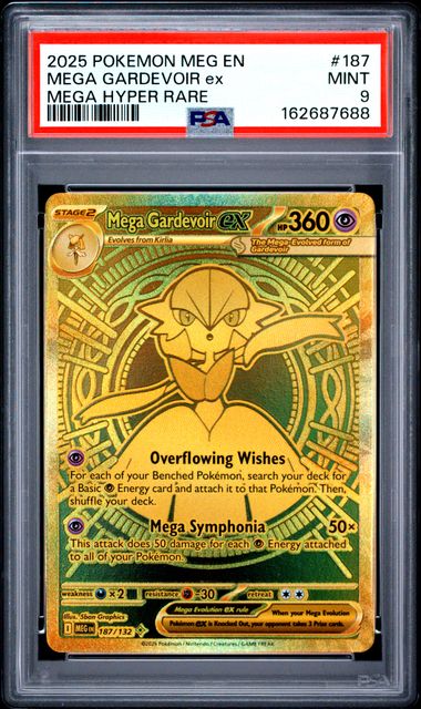 2025 POKEMON MEG EN-MEGA EVOLUTION #187 MEGA GARDEVOIR ex MEGA HYPER RARE PSA 9