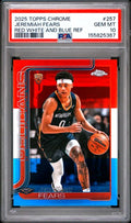 2025 Topps Chrome Jeremiah Fears Red White And Blue Refractor #257 PSA 10