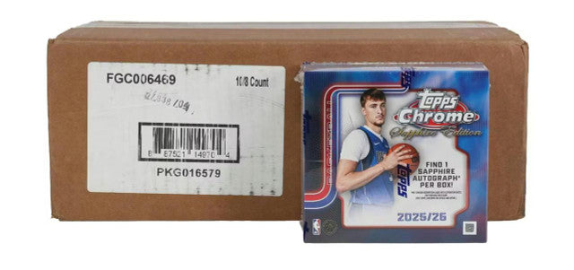 2025/26 Topps Chrome Sapphire Edition Basketball 10-Box Case — Trading Cards