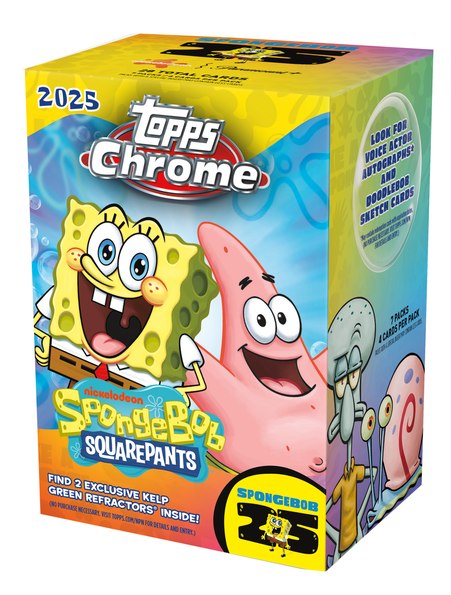 2025 Topps Chrome Spongebob 25th Anniversary Blaster Box — Trading Cards