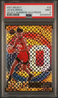 2021 Panini Select Select Numbers #22 Jalen Green Select Numbers Gold Prizm PSA 9