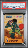 2025 ONE PIECE X BASKIN ROBBINS ONE PIECE CAMPAIGN COLLECTION CARDS USOPP PSA 10