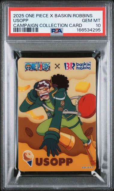 2025 ONE PIECE X BASKIN ROBBINS ONE PIECE CAMPAIGN COLLECTION CARDS USOPP PSA 10