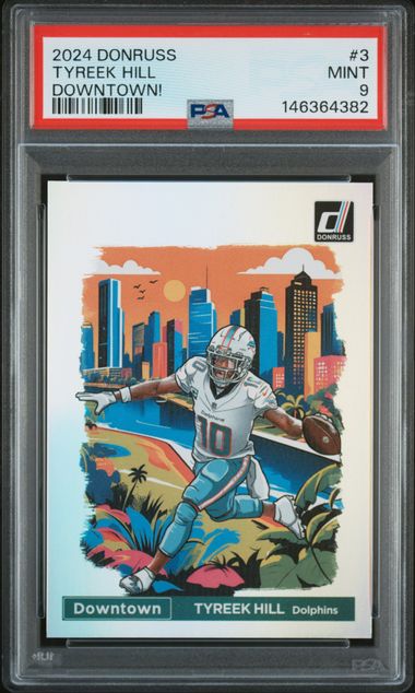 2024 PANINI DONRUSS DOWNTOWN! #3 TYREEK HILL PSA 9