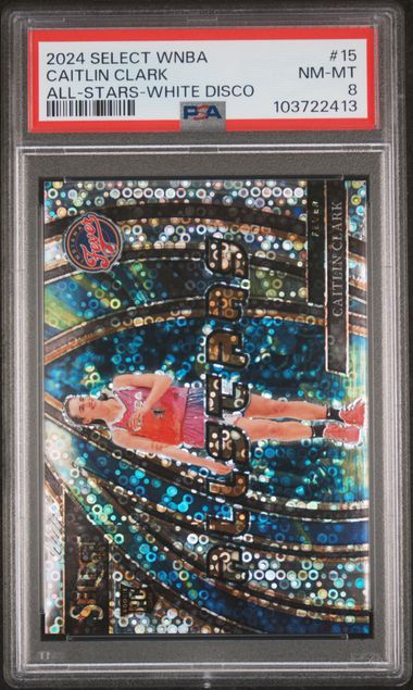 2024 Panini Select Wnba All-Stars 15 Caitlin Clark White Disco PSA 8