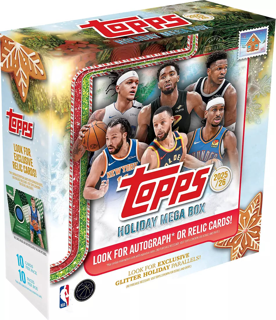 2025 Topps NBA Holiday Basketball Mega Box — Sports Trading Cards