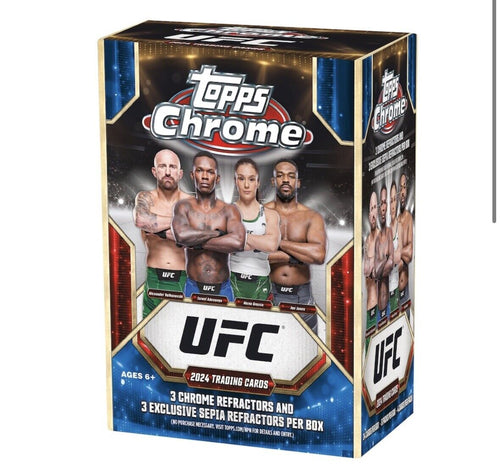 2024 Topps Chrome UFC Sealed Blaster Box - Includes 3 Sepia & Refractors — sports trading cards