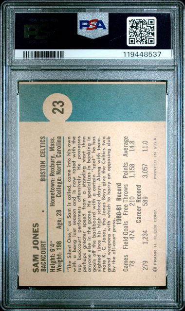 1961 Fleer #23 Sam Jones PSA 3