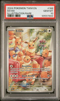 2024 POKEMON TWM EN-TWILIGHT MASQUERADE #188 EEVEE ILLUSTRATION RARE PSA 10