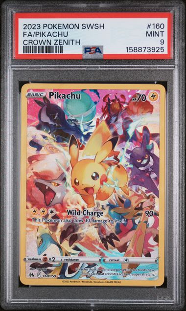 2023 Pokemon Pikachu #160/159 Crown Zenith Secret Rare PSA 9