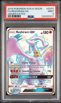 2019 POKEMON SUN & MOON HIDDEN FATES #SV51 FA/RESHIRAM GX HIDDEN FATES PSA 9