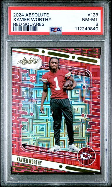 2024 PANINI ABSOLUTE #128 XAVIER WORTHY RED SQUARES PSA 8 — Sports Trading Cards