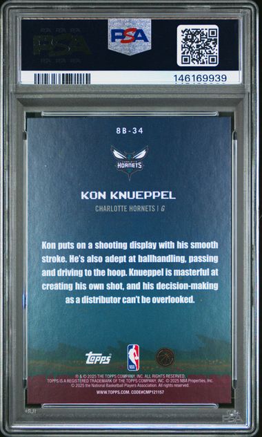 2025 Topps Flagship Kon Knueppel 8-Bit Ballers #8B-34 Rookie PSA 10