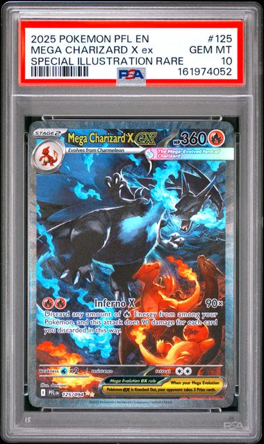 2025 Pokemon Phantasmal Flames Mega Charizard X ex #125/094 SIR PSA 10