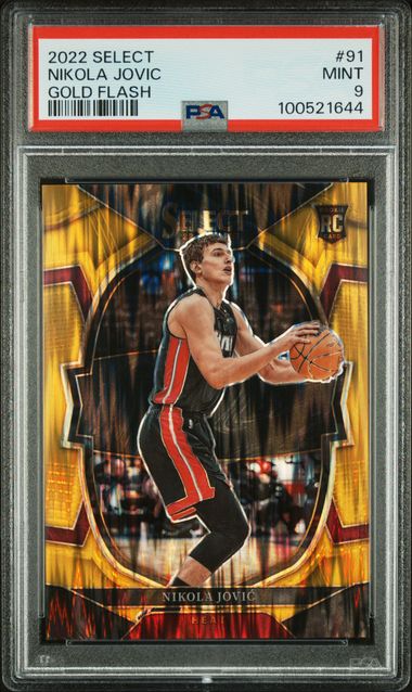 2022 Panini Select 91 Nikola Jovic Gold Flash 10/10 PSA 9