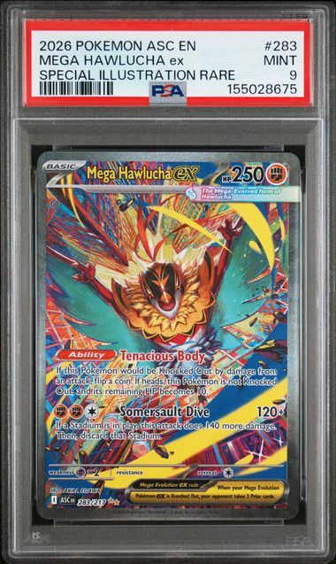 2026 Pokemon ASC EN Special Illustration Rare #283 Mega Hawlucha ex PSA 9