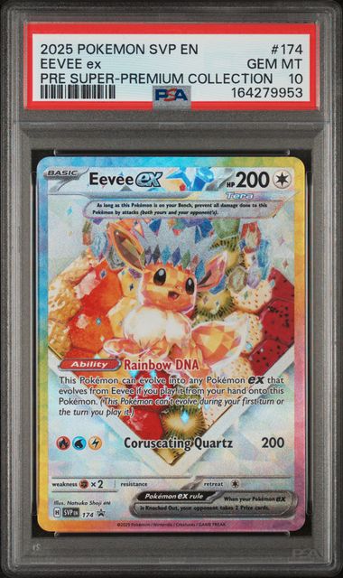 2025 Pokemon Scarlet & Violet Promo Super Premium Collection Full Art Eevee EX #174 PSA 10