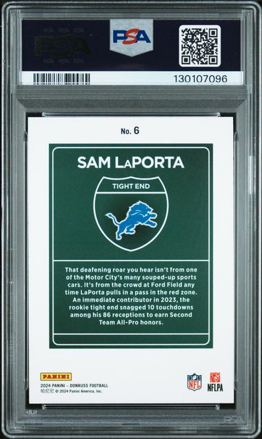 2024 Panini Donruss Sam LaPorta Downtown #6 PSA 9
