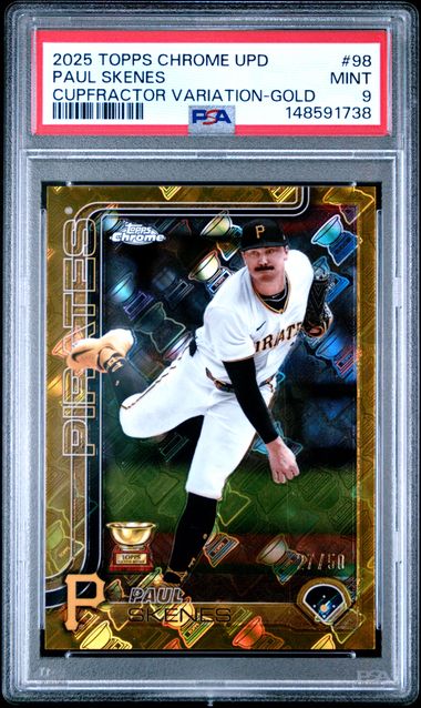 2025 Topps Chrome Update Cupfractor Variations #98 Paul Skenes Cupfractor Variation-Gold PSA 9