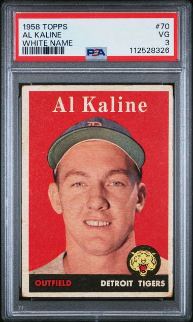 1958 TOPPS #70 AL KALINE WHITE NAME PSA 3 — Sports Trading Cards