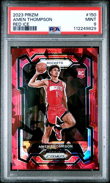 2023 PANINI PRIZM #150 AMEN THOMPSON RED ICE PSA 9 — Sports Trading Cards