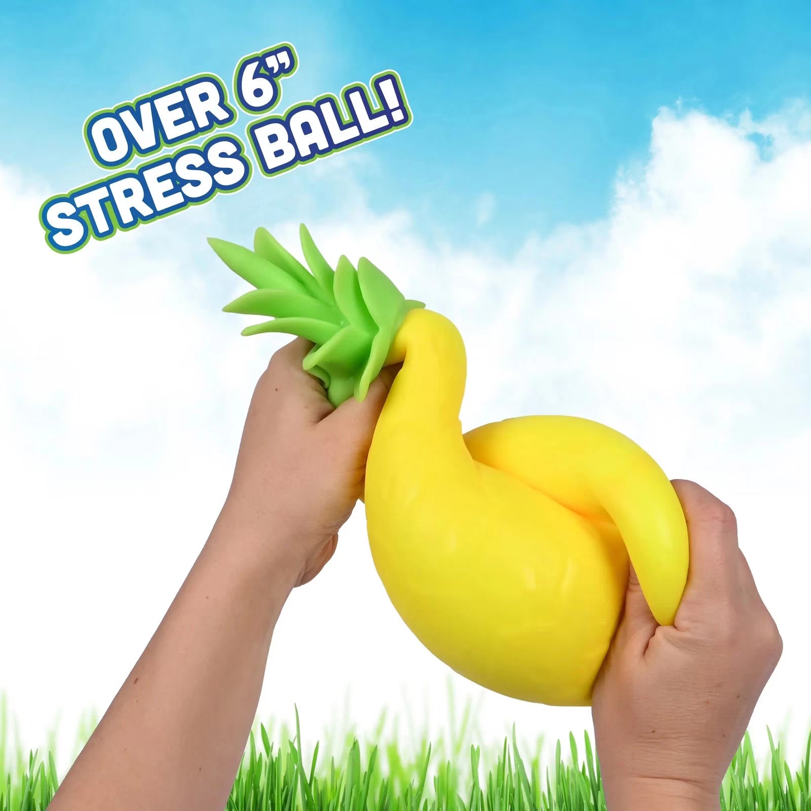 7" Giant Pineapple Squishy Toys, Pineapple Squishy, Yellow Pineapple Squishy Shaped Stress Balls, Slow Rebound Clear Fruit Squeeze Fidget Toy Anxiety Relief Soft Stress Ball Pinch Sensory Toy