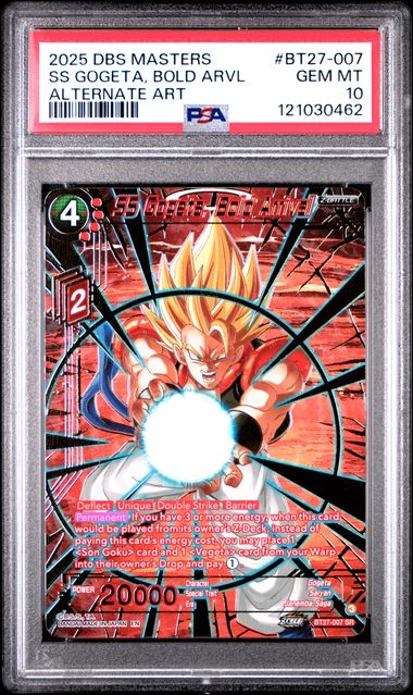2025 DBS Masters Alternate Art BT27-007 SS Gogeta Bold Arrival PSA 10
