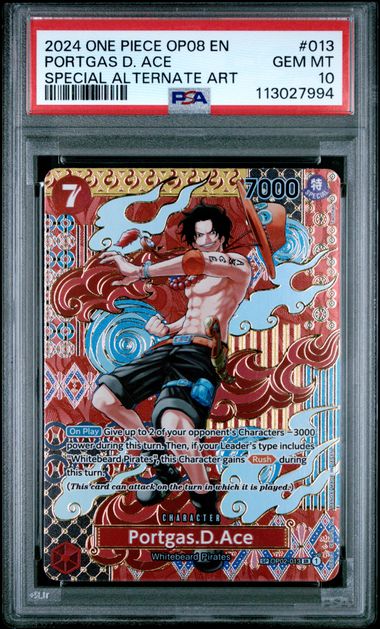 2024 One Piece OP08 EN Special Alternate Art #013 Portgas D Ace PSA 10