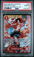 2024 One Piece OP08 EN Special Alternate Art #013 Portgas D Ace PSA 10