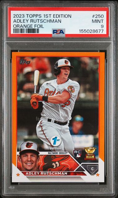 2023 Topps 1st Edition #250 Adley Rutschman Orange Foil PSA 9