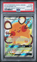 2019 POKEMON SUN & MOON UNBROKEN BONDS #195a FA/DEDENNE GX UNB-'20 YAAA-TRNR'S.TLKT PSA 10