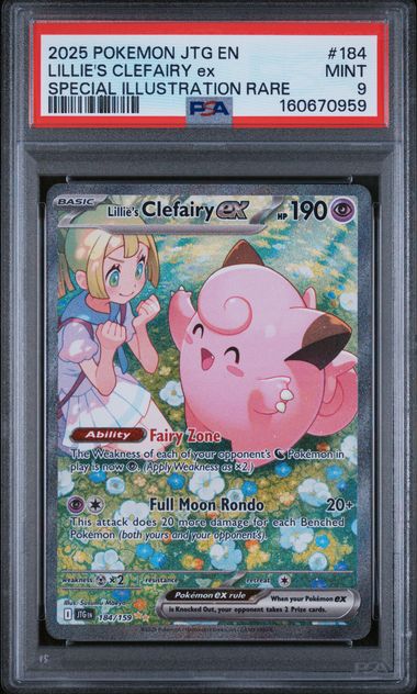 2025 Pokemon Scarlet & Violet Journey Together SIR Lillie's Clefairy ex #184 PSA 9 MINT