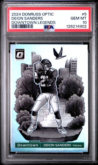 2024 PANINI DONRUSS OPTIC DOWNTOWN LEGENDS #5 DEION SANDERS PSA 10