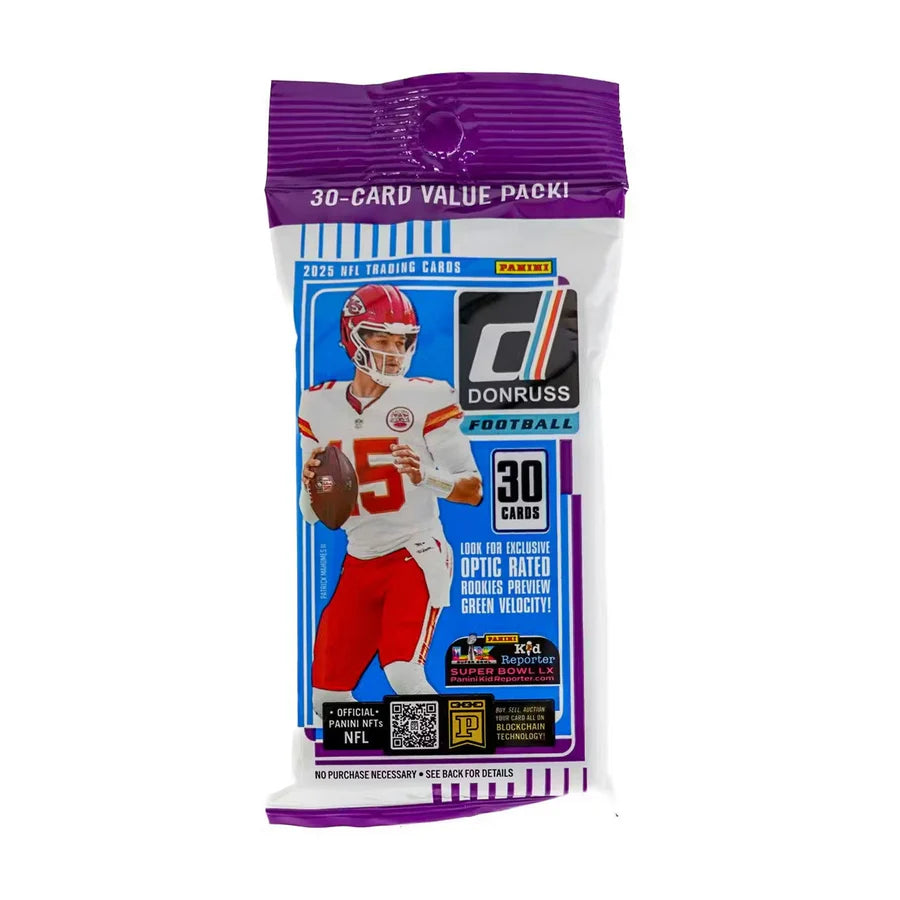 2025 Panini Donruss NFL Trading Cards Single 30-Card Value Pack — Sports Trading Cards